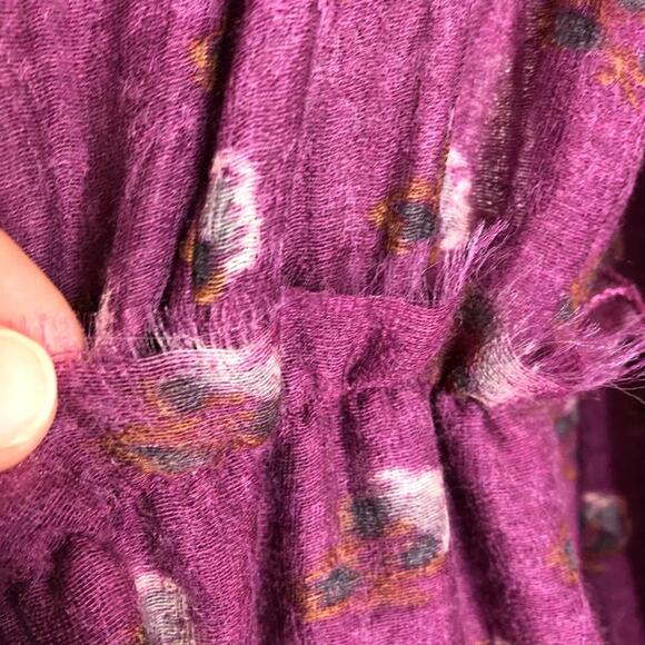 Sea New York purple floral wool blend ruffle trim midi dress size 4 - Picture 11 of 16